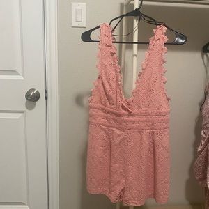 F21 Lace Pink Romper